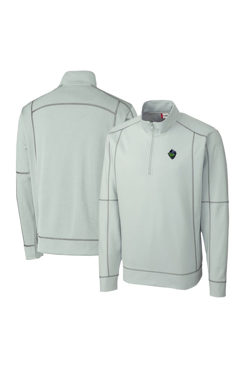 Men's Cutter & Buck  Gray Hillsboro Hops  Clique Helsa Performance Half-Zip Knit Pullover, Main, color, Gray