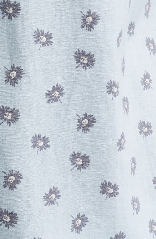 Rails Carson Short Sleeve Stretch Linen Blend Button-up Shirt In Daisy Toss Celestial