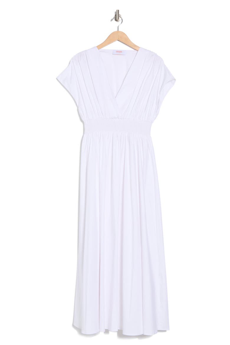 Smocked Waist Dress, Alternate, color, WHITE