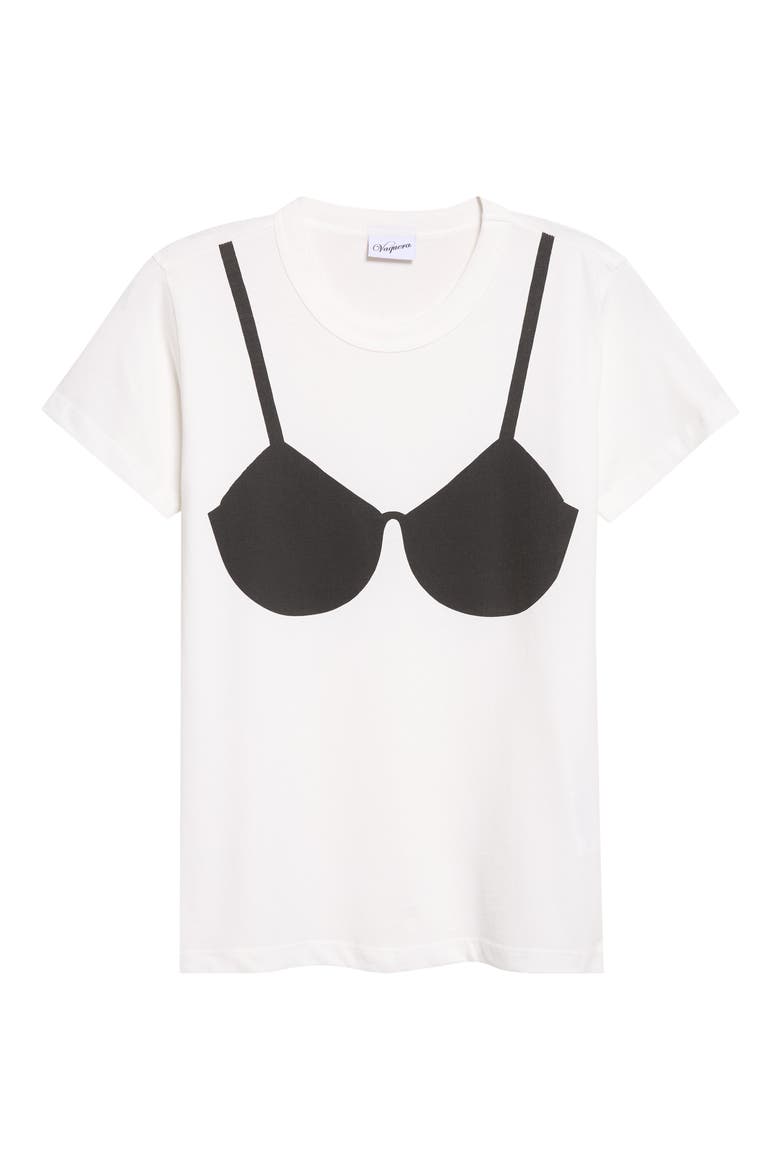 Trompe l'Oeil Bra Graphic T-Shirt, Alternate, color, WHITE