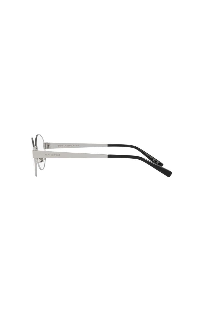 Saint Laurent 55mm Oval optical glasses, Alternate, color, Silver