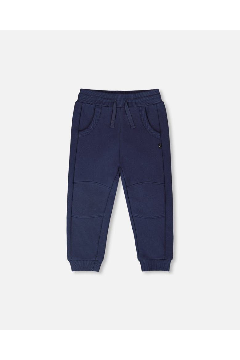 Ribbed Waistband French Terry Pants, Main, color, Blue