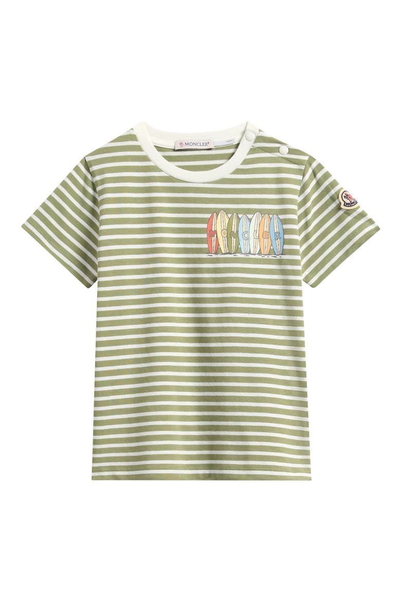 Kids' Surfboard Stripe Logo Graphic T-Shirt, Main, color, GREEN