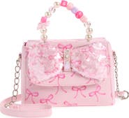 OMG Accessories Beaded Top Handle Bow Satchel
