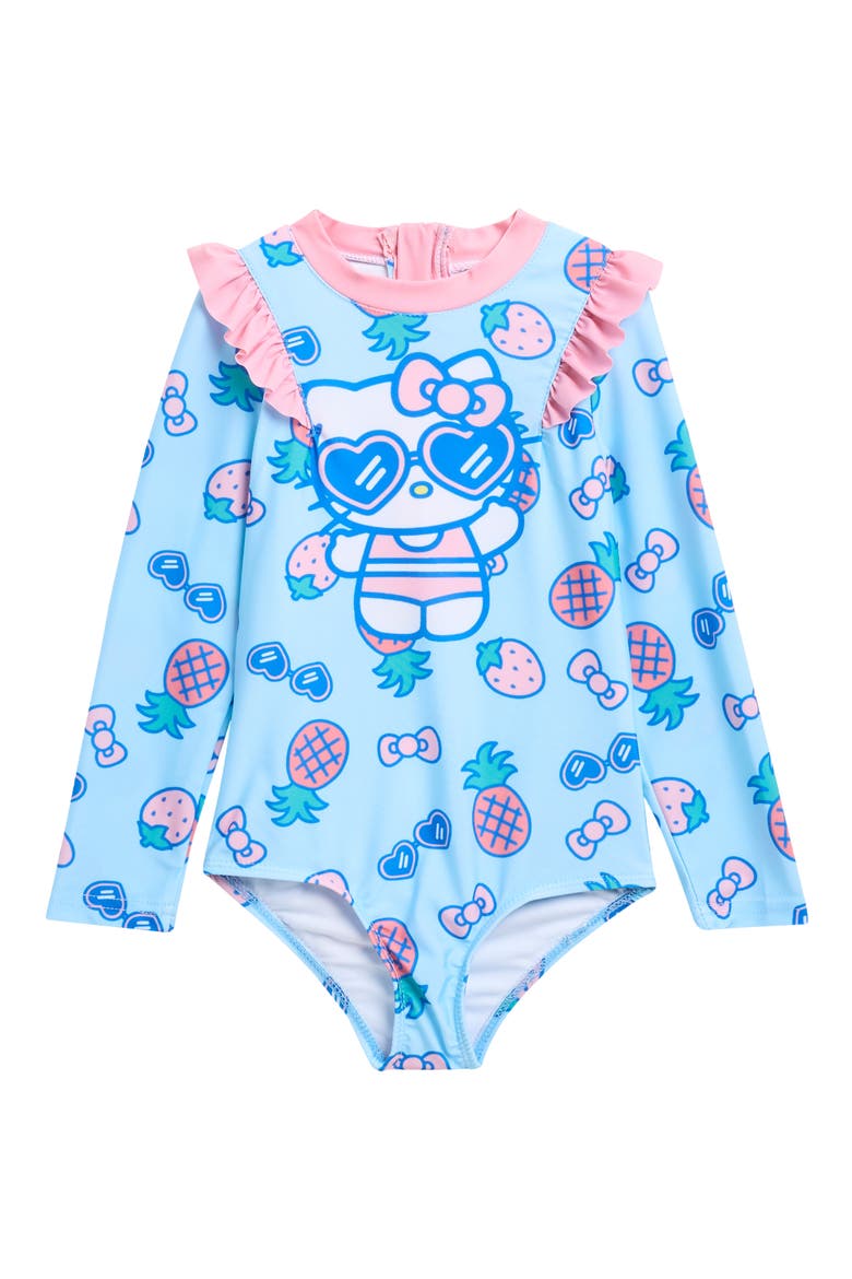 Hello Kitty One-Piece Rashguard, Main, color, BLUE MULTI