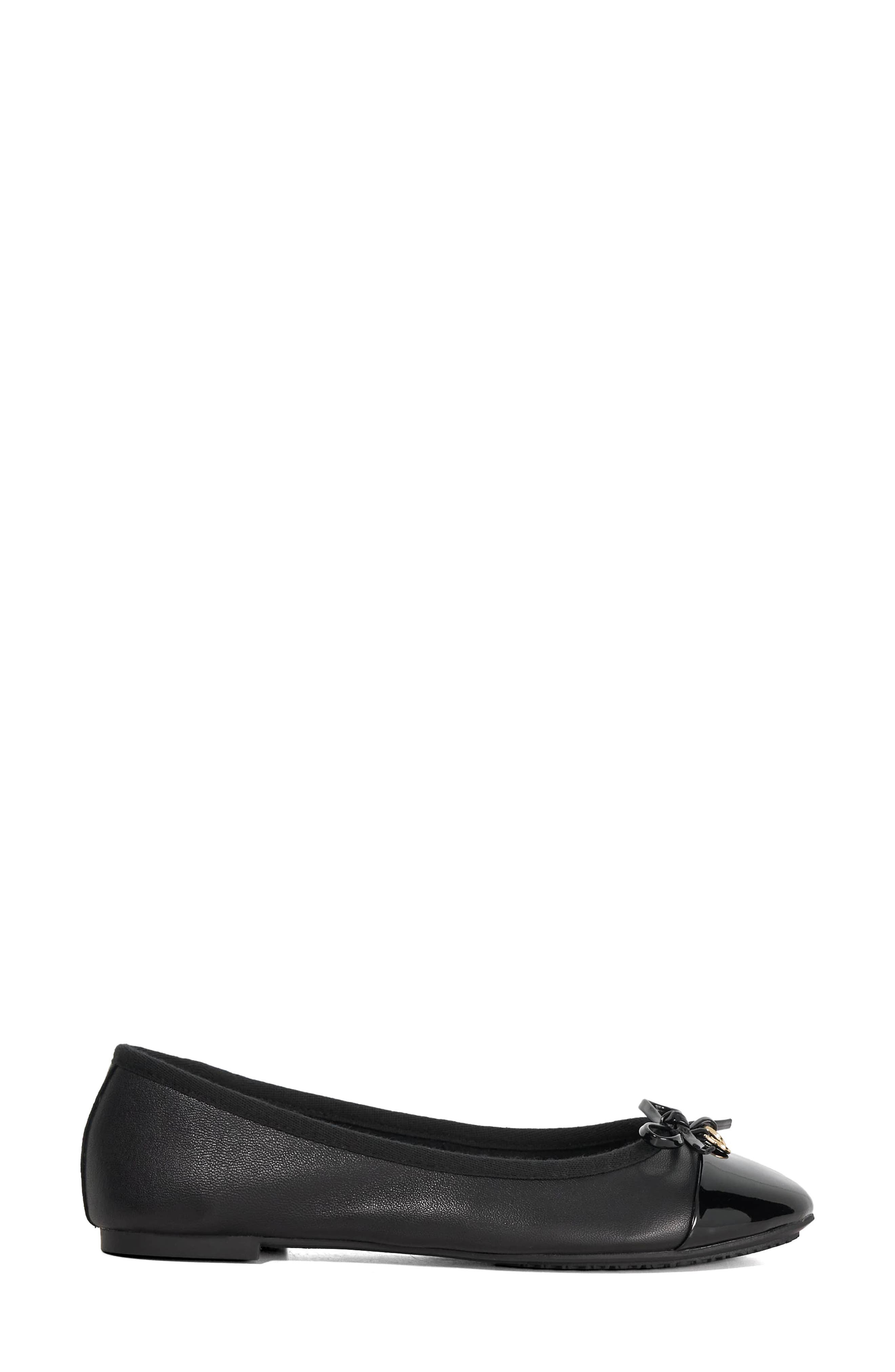 Dune London Harpington Cap Toe Ballet Flat, Alternate, color, Black