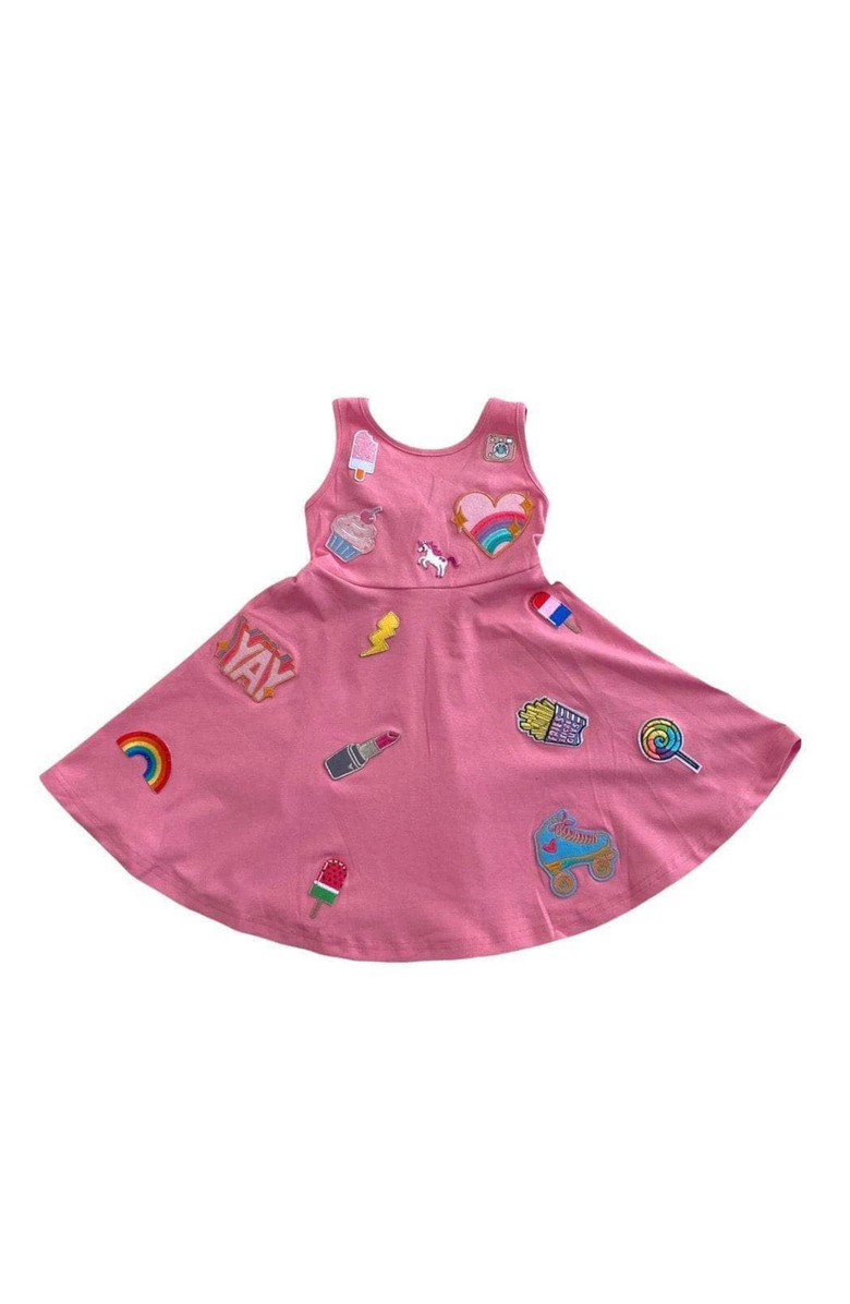 Lola + The Boys All About The Patch Tank Dress, Main, color, Pink