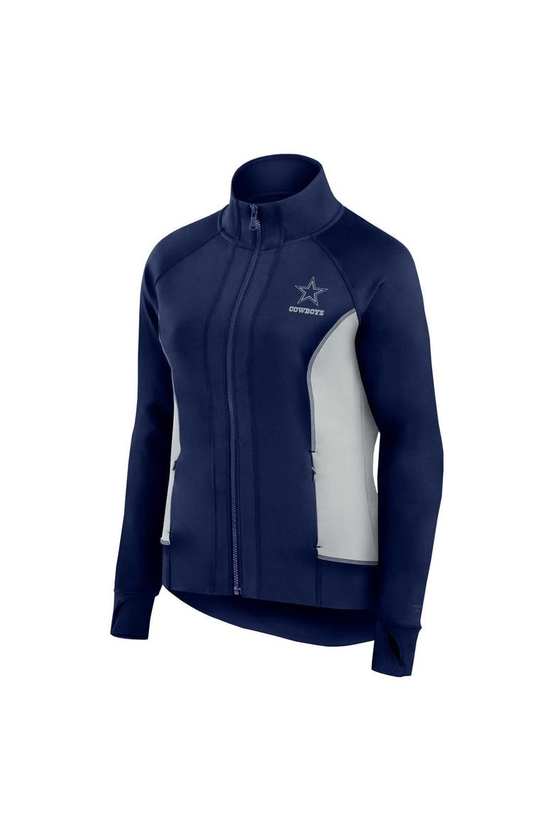 Women's Fanatics Signature Navy Dallas Cowboys Studio Fitted Full-Zip Gym Track Jacket, Alternate, color, Navy