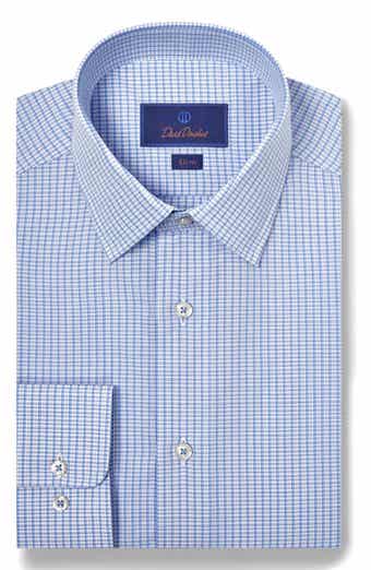 David Donahue Slim Fit Poplin Check Dress Shirt