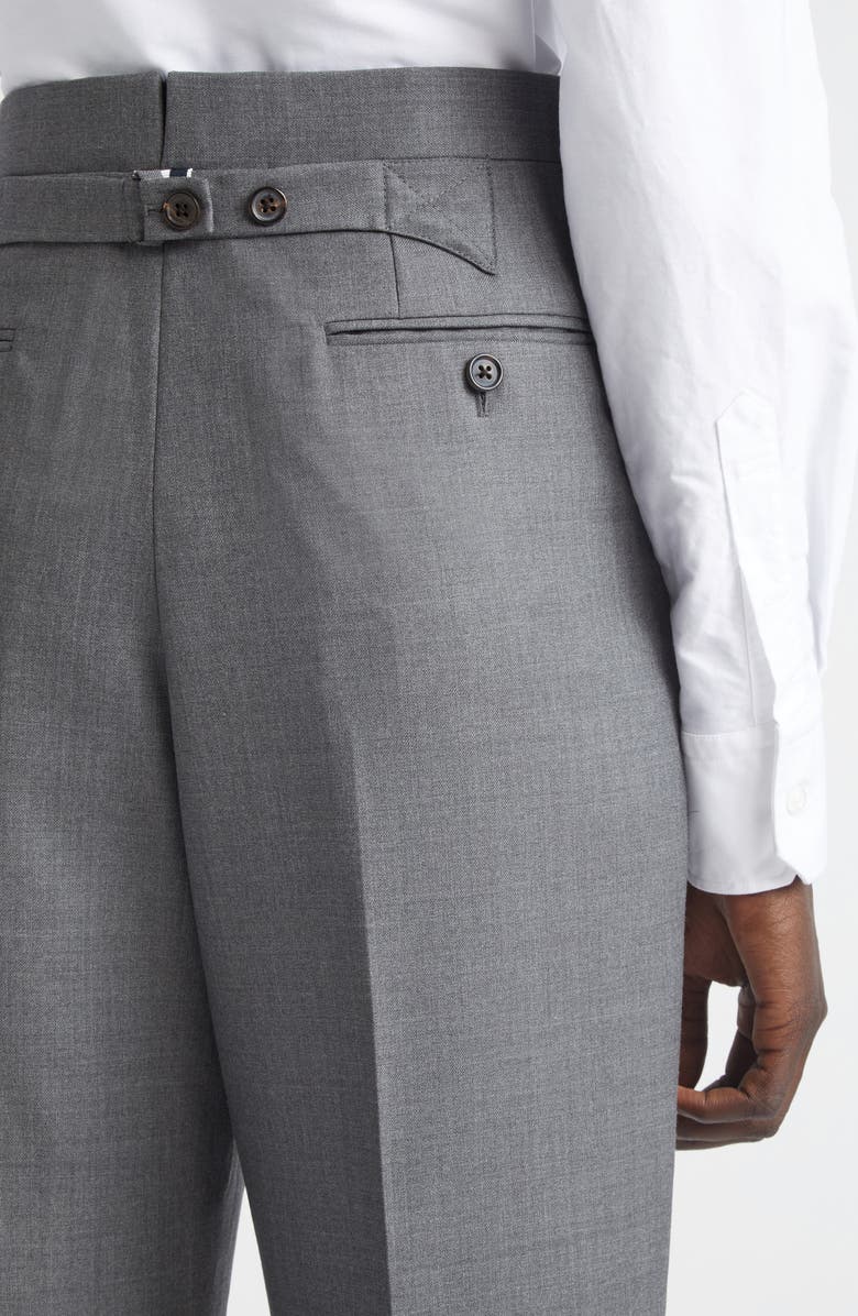 Thom Browne Back Strap Wool Cuff Crop Pants, Alternate, color, Medium Grey