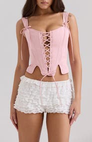 HOUSE OF CB Callie Lace-Up Front Corset Top