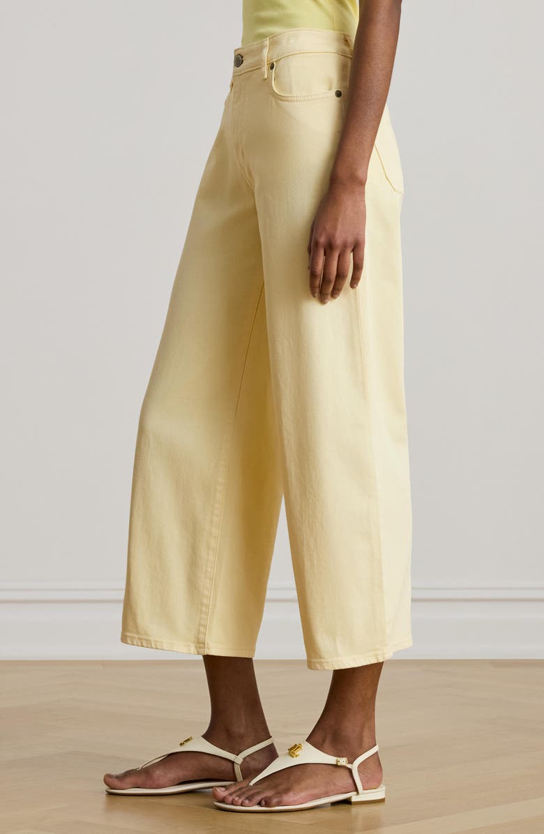Lauren Ralph Lauren Crop Wide Leg Jeans, Alternate, color, Light Sunfaded Yellow