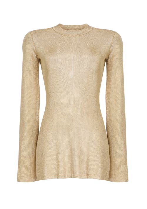 Ser.o.ya Ines Metallic Knit Top In Neutral