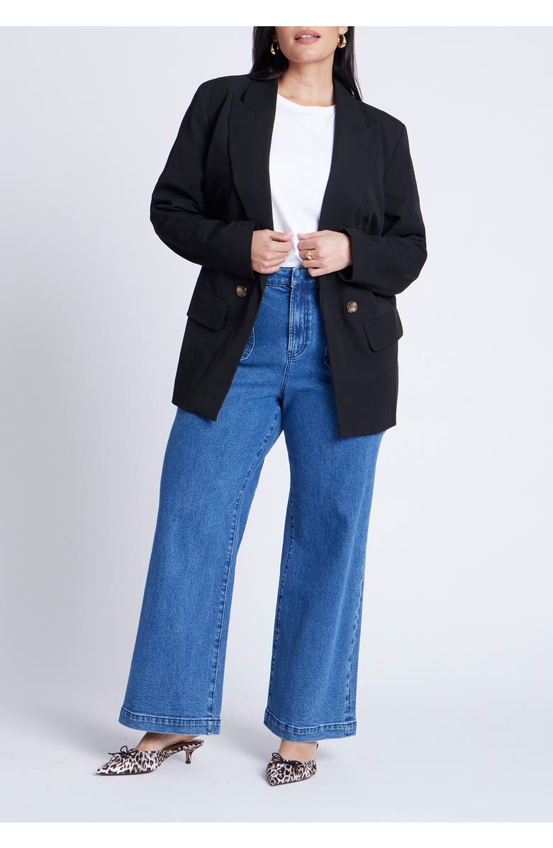 ELOQUII Long Relaxed Blazer, Alternate, color, Totally Black