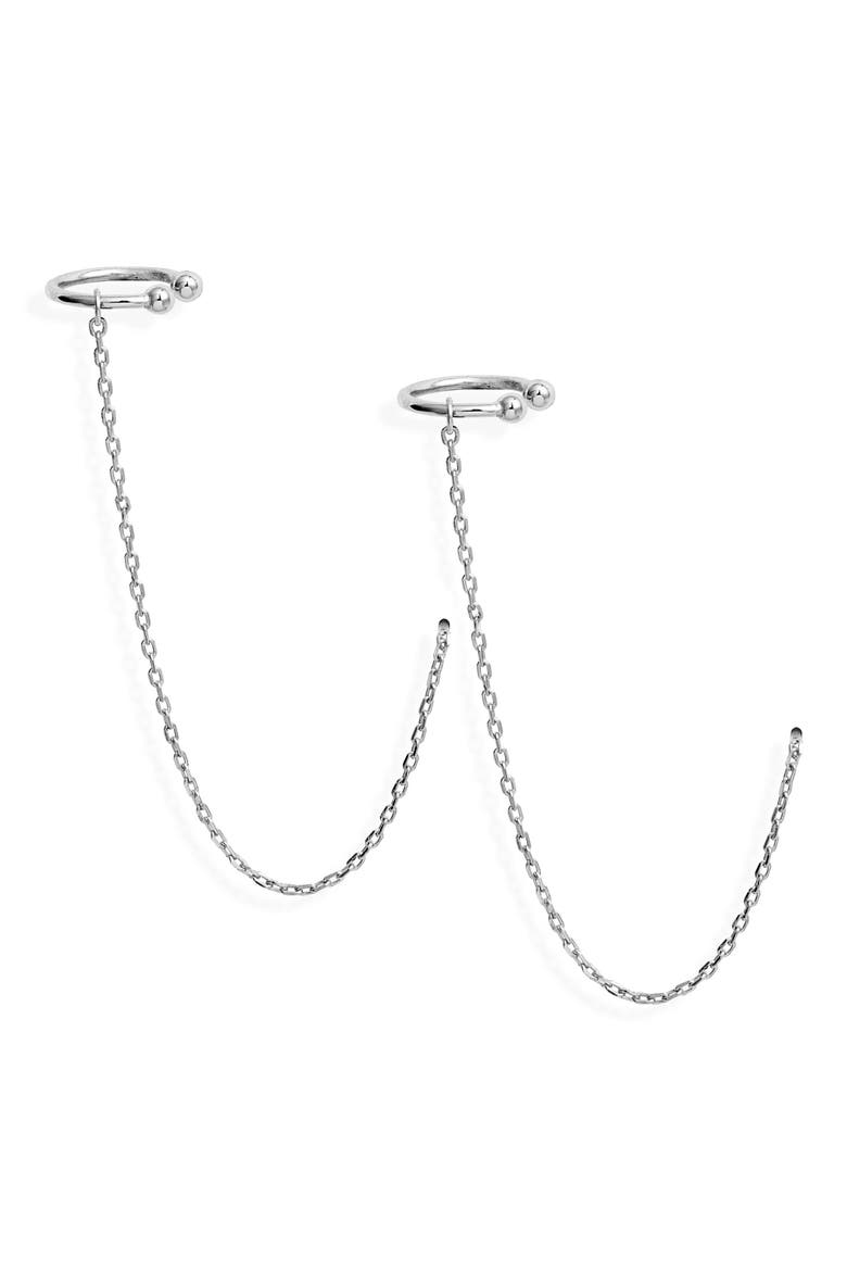 Ear Cuff Threaders, Main, color, SILVER