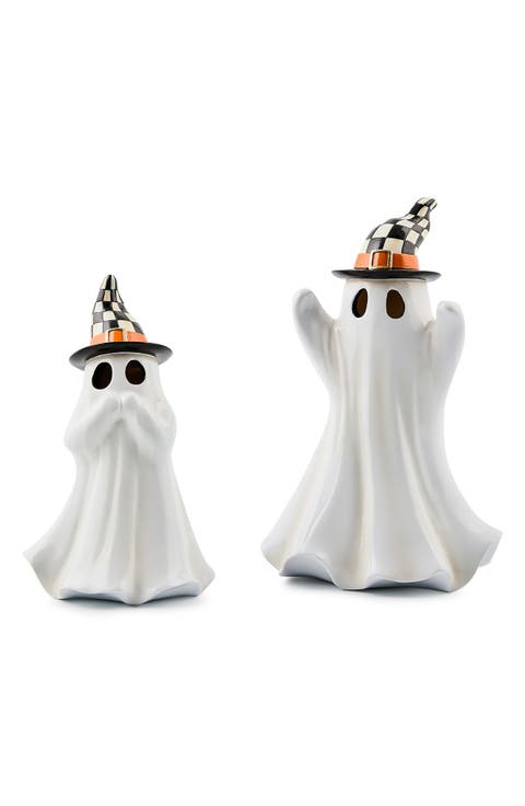 Courtly Illuminated Set of 2 Ghost Figurines