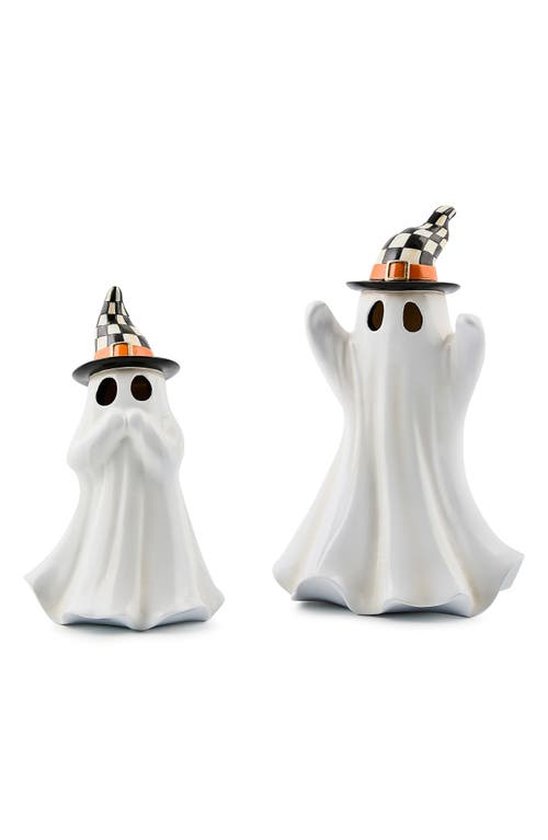 Mackenzie-childs Mackenzie Childs Courtly Illuminated Set Of 2 Ghost Figurines In White