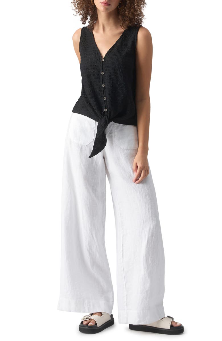 Sanctuary The Marine Linen Wide Leg Pants, Alternate, color, White
