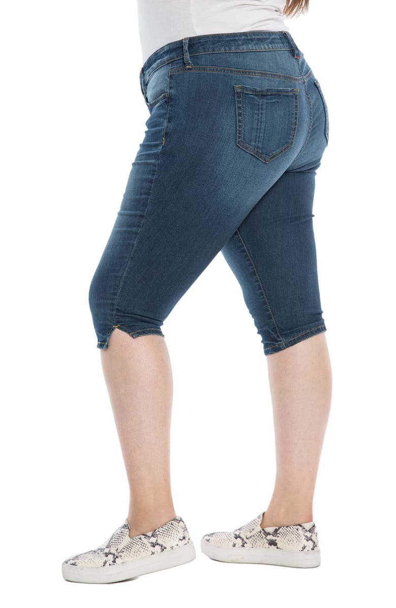 SLINK Jeans New Pirate Side Slit Bermuda Denim Shorts, Alternate, color, Tenley