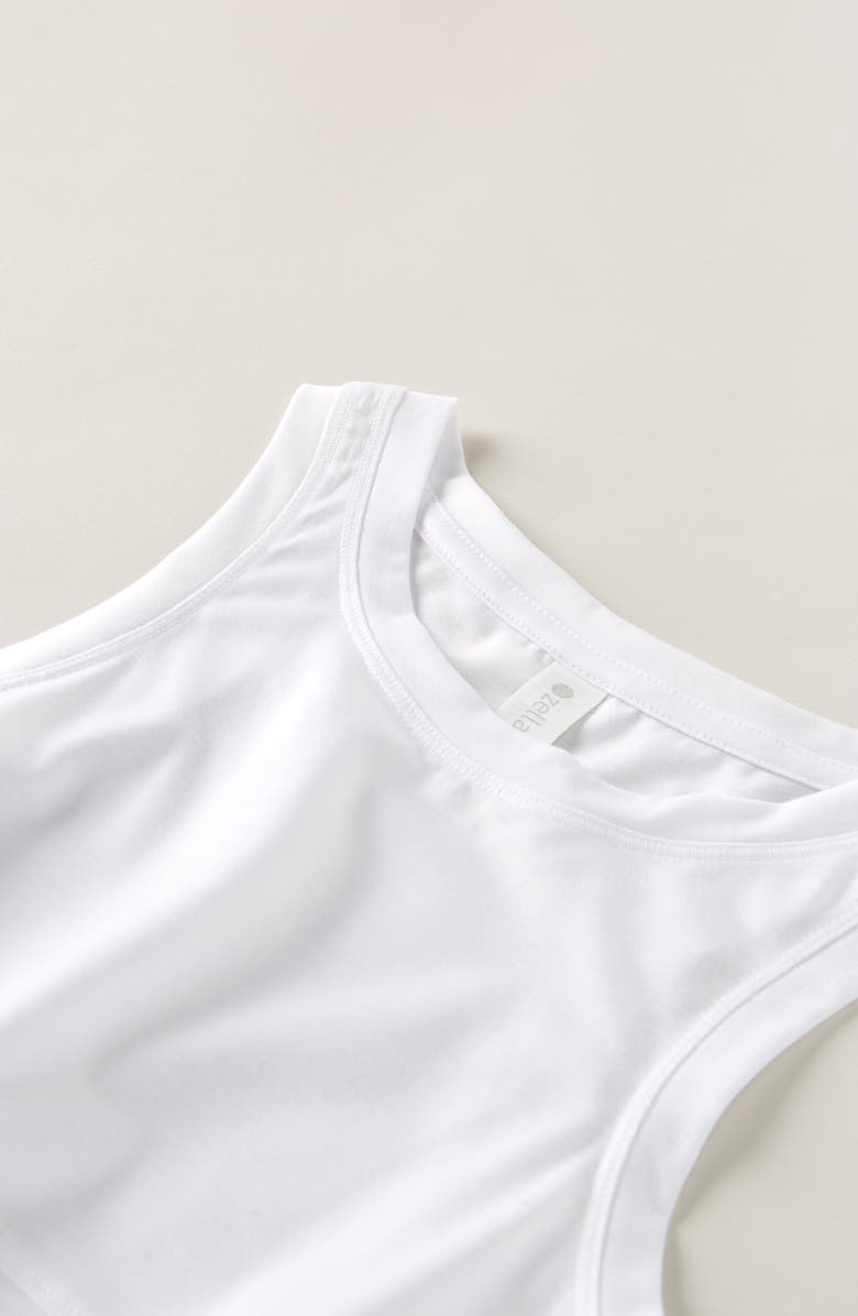 Zella Girl Kids' Freetime Side Slit Tank Top, Alternate, color, White