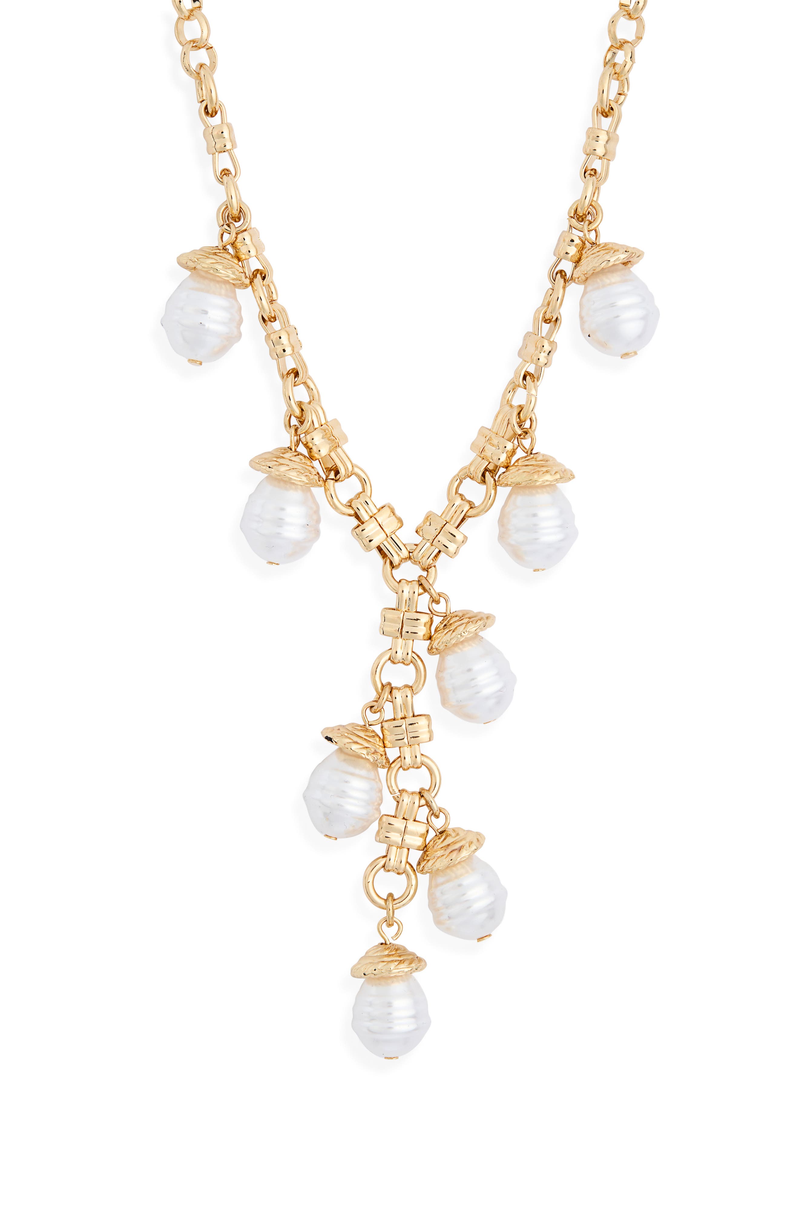 NORDSTROM RACK Faux Pearl Charm Y-Necklace