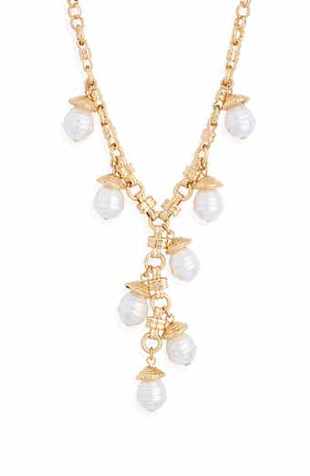 Faux Pearl Charm Y-Necklace
