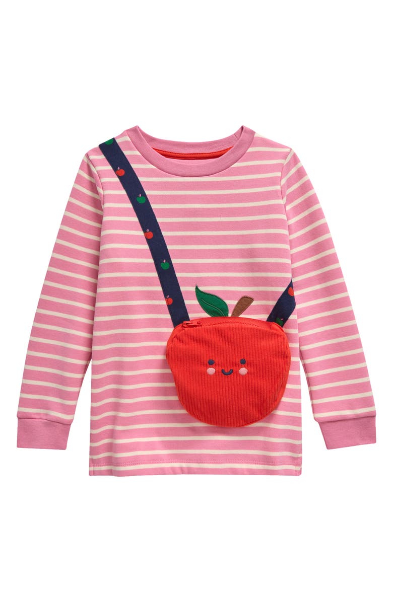 Mini Boden Kids' Appliqué Pocket Long Sleeve Tunic, Main, color, 