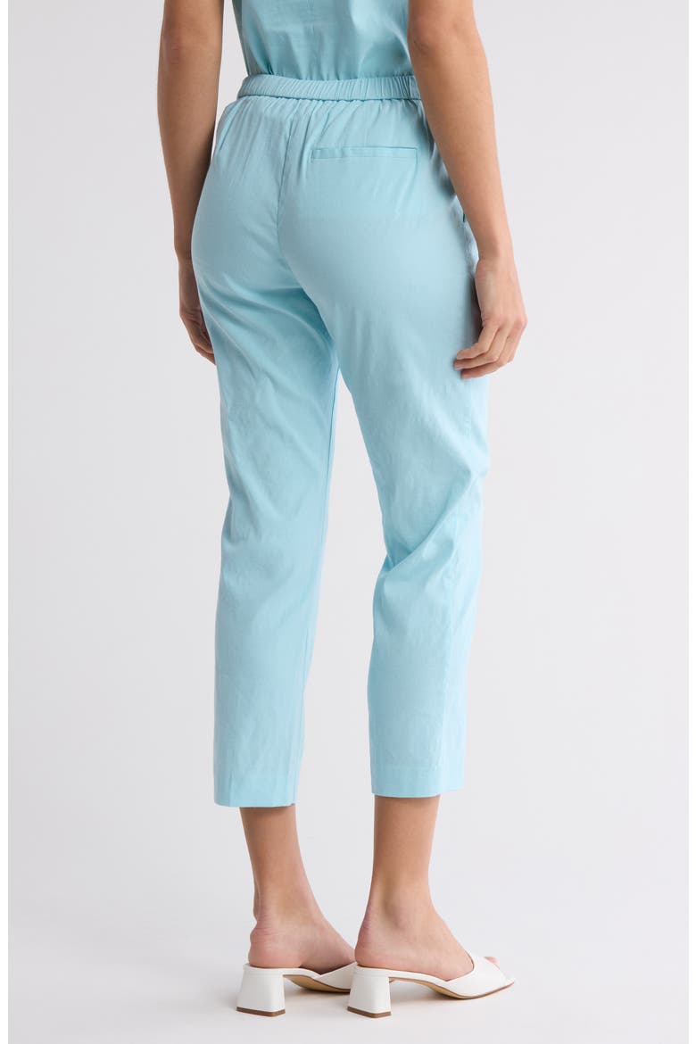 Treeca Linen Blend Pull-On Crop Pants, Alternate, color, CYAN