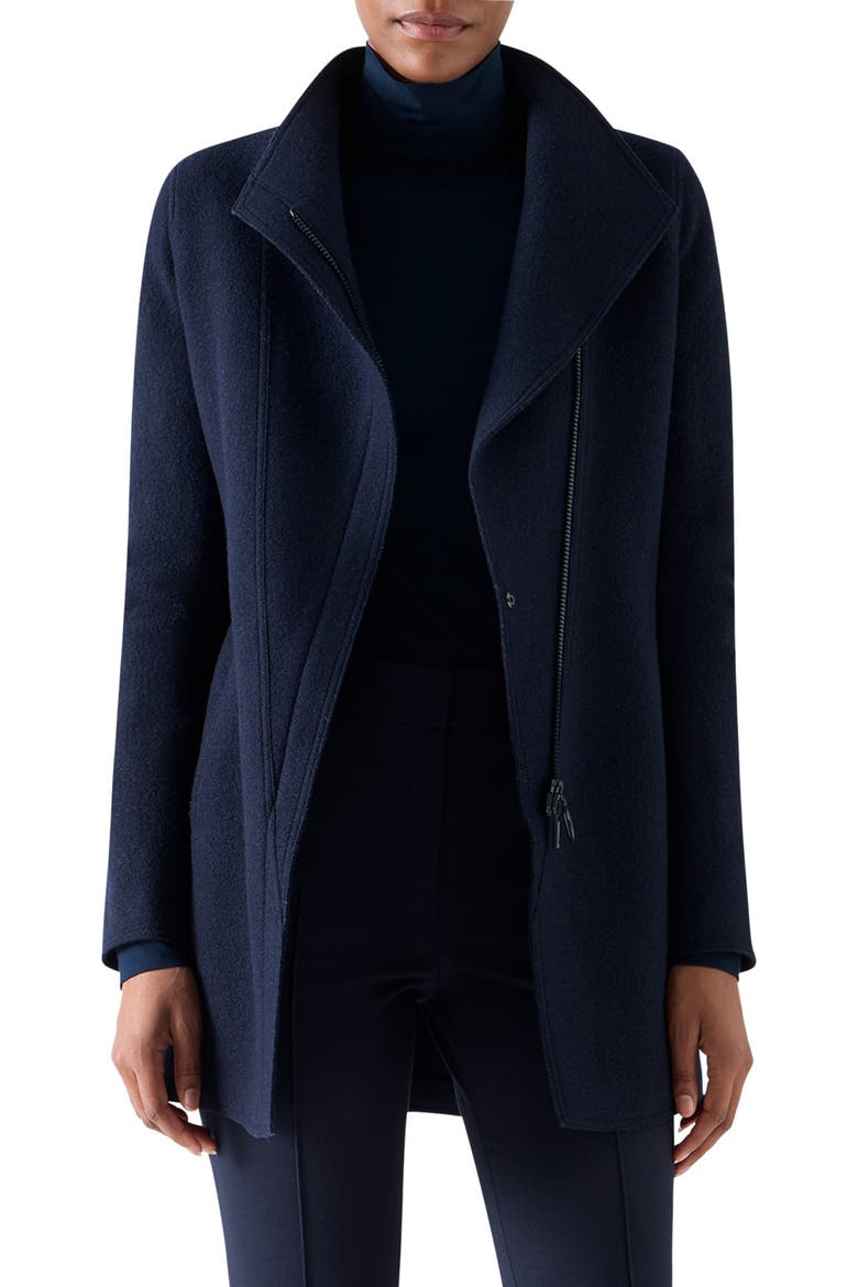Asymmetric Wool Jacket, Main, color, NAVY