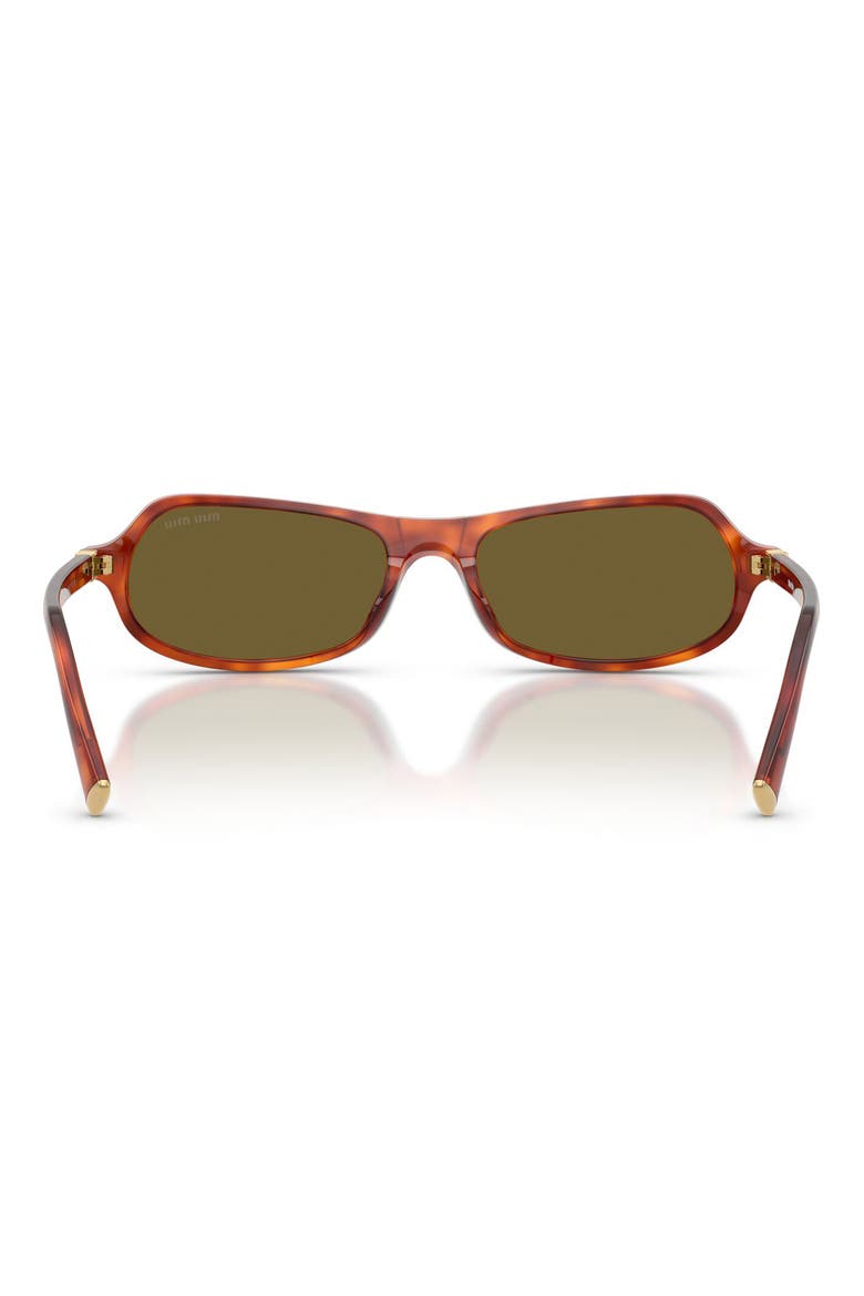 55mm Irregular Sunglasses, Alternate, color, HAVANA COGNAC / DARK BROWN