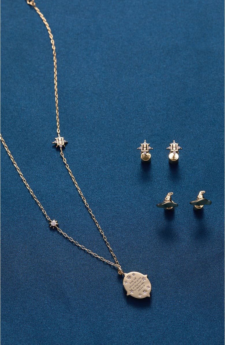 Alex and Ani Harry Potter Hogwarts & Sorting Hat Earring set of 2, Alternate, color, Gold