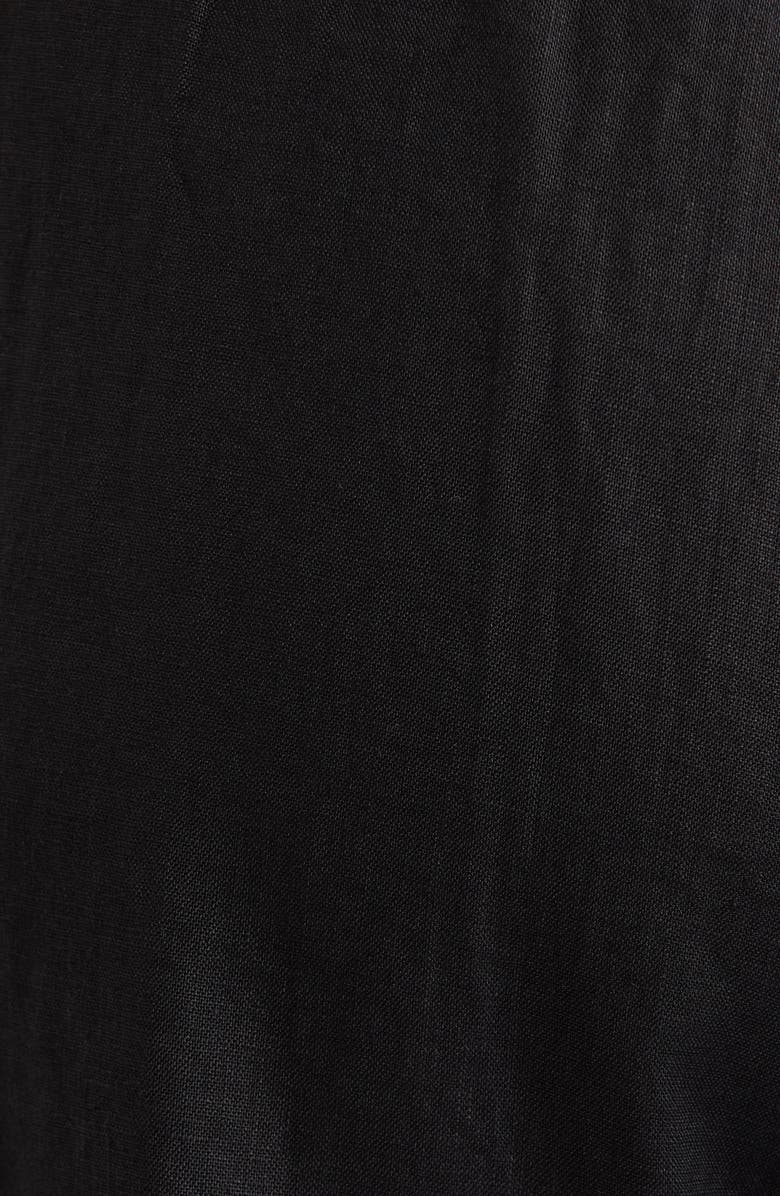 Eileen Fisher High Waist Organic Linen Crop Wide Leg Pants, Alternate, color, Black