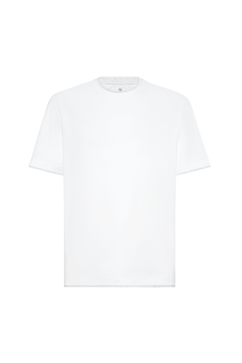 T-shirt with faux-layering, Main, color, White