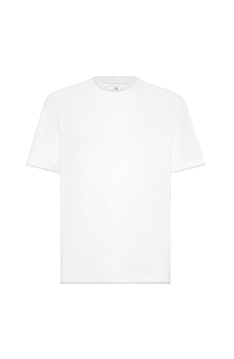 Brunello Cucinelli T-shirt with faux-layering, Main, color, White