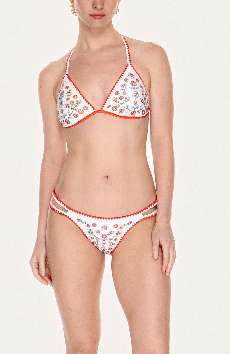 Jessie Zhao New York Red Garden Reversible Bikini Set, Alternate, color, Red