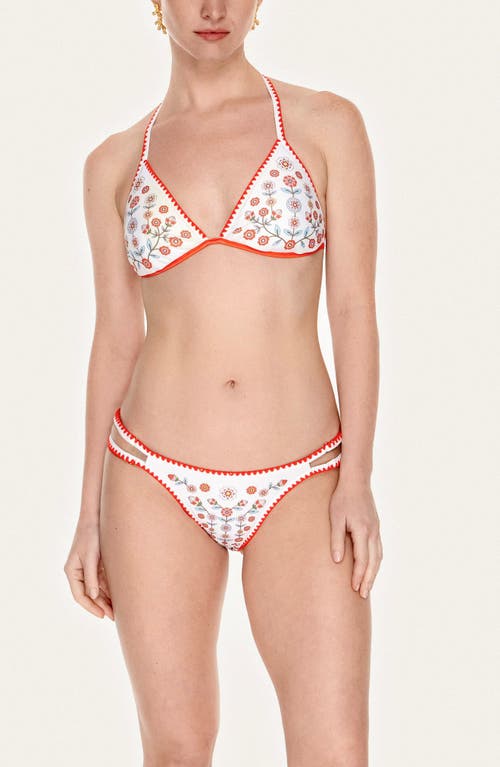 Jessie Zhao New York Red Garden Reversible Bikini Set In Orange