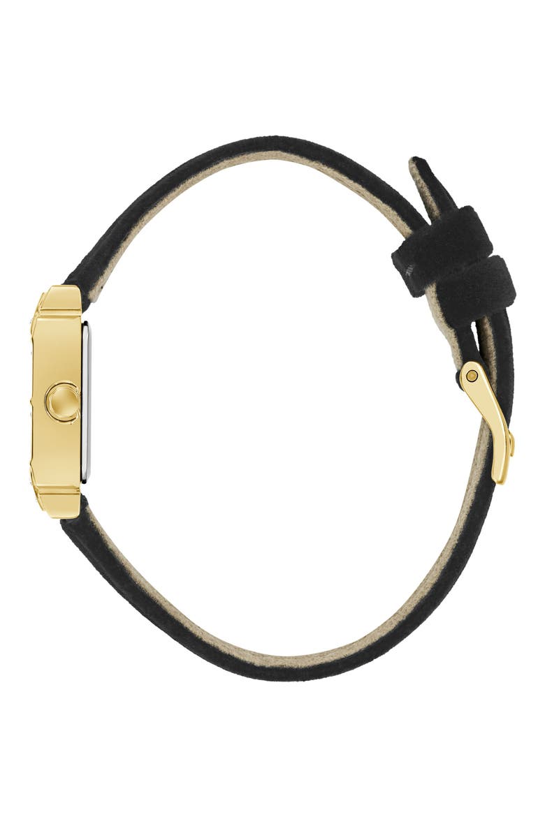 Taylor Square Leather Strap Watch, 21mm, Alternate, color, BLACK