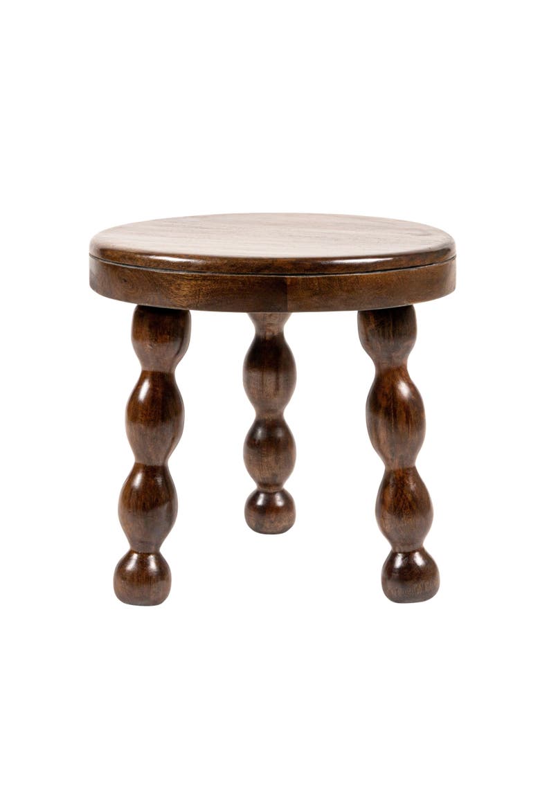 Round Accent Table with Dowel Tri-Pod Legs, Main, color, Black