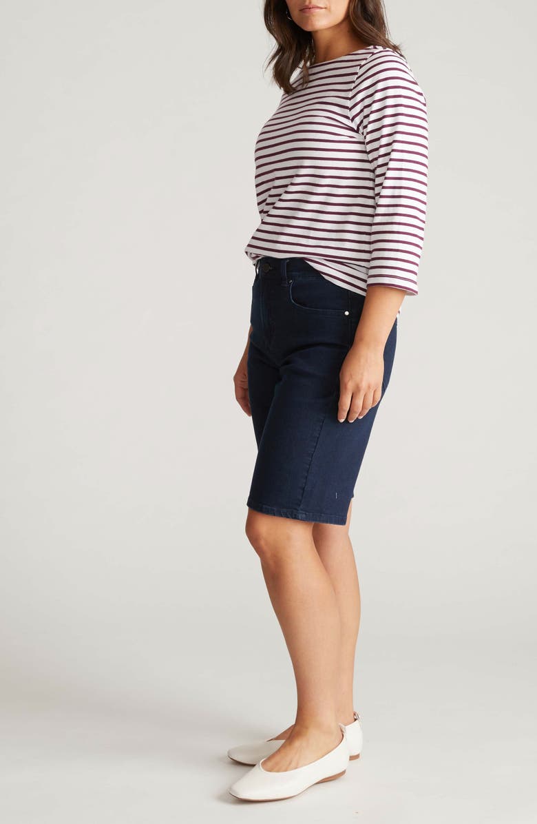 Universal Standard Belle Breton Stripe Top, Alternate, color, White/ Gamay