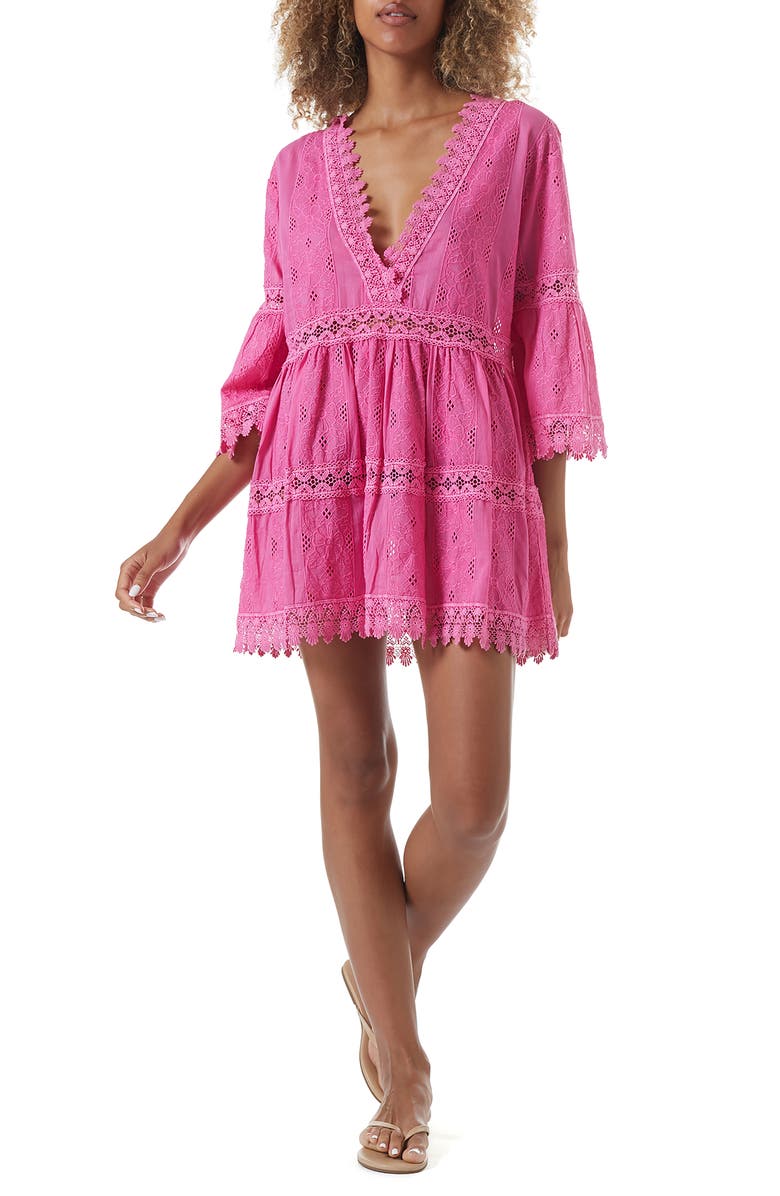 Melissa Odabash Victoria Cover-Up Dress, Main, color, Hot Pink