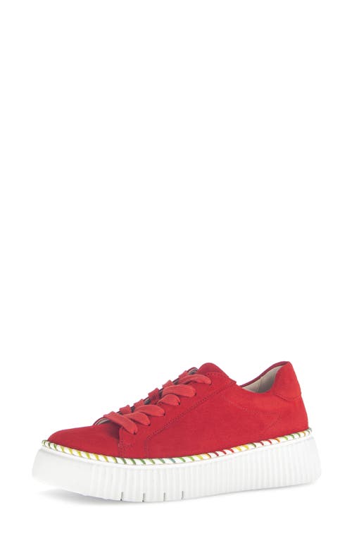 Gabor Platform Sneaker In Red