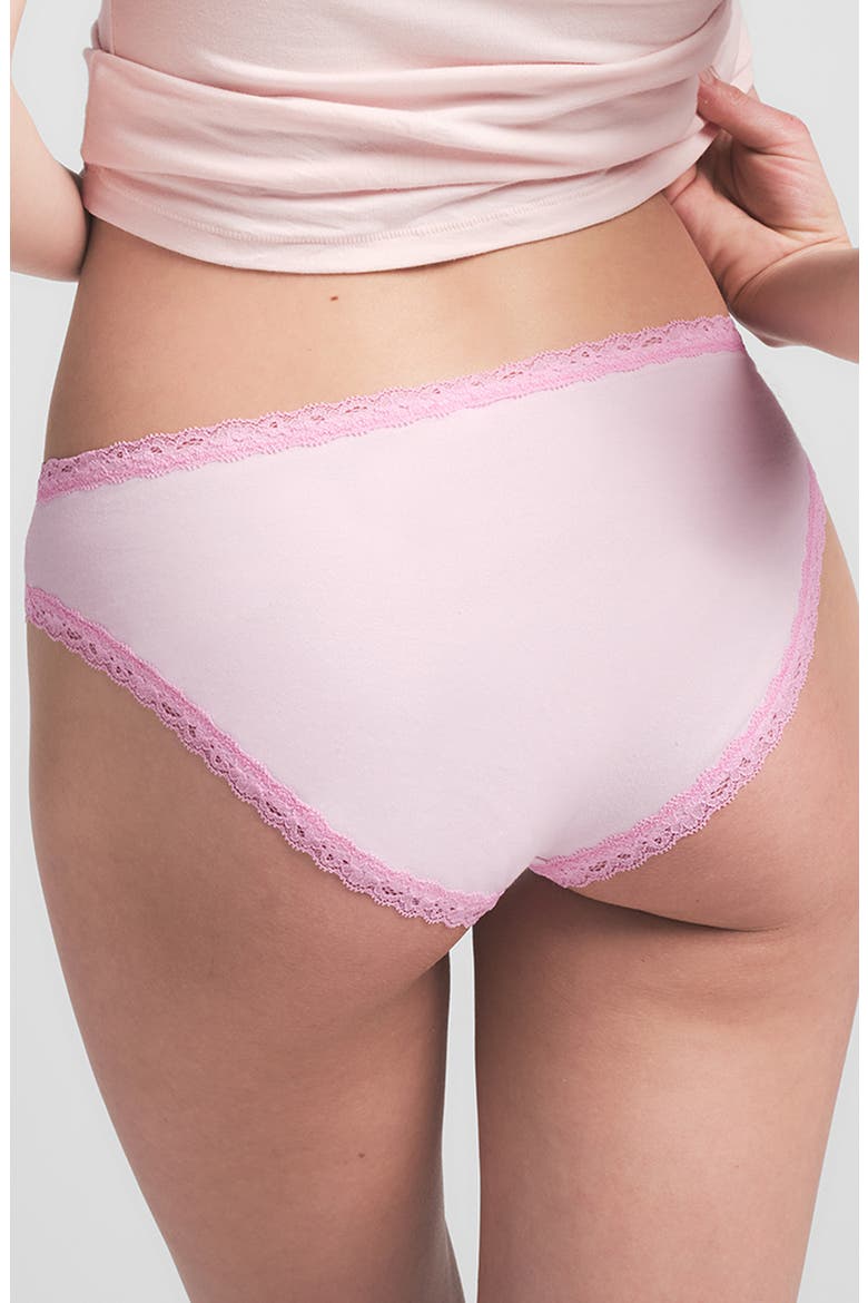 Lightweight Cotton Lace Trim Briefs, Alternate, color, CHERRY BLOSSOM TONAL