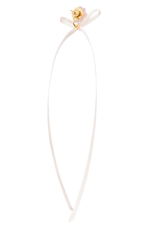 Simone Rocha Ribbon Bow Drop Earrings In Pale Pink