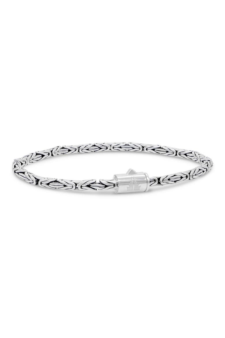 Sterling Silver 3mm Byzantine Chain Bracelet, Alternate, color, SILVER