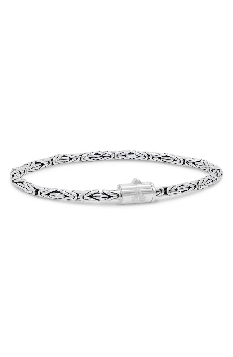 DEVATA Sterling Silver 3mm Byzantine Chain Bracelet, Alternate, color, 
