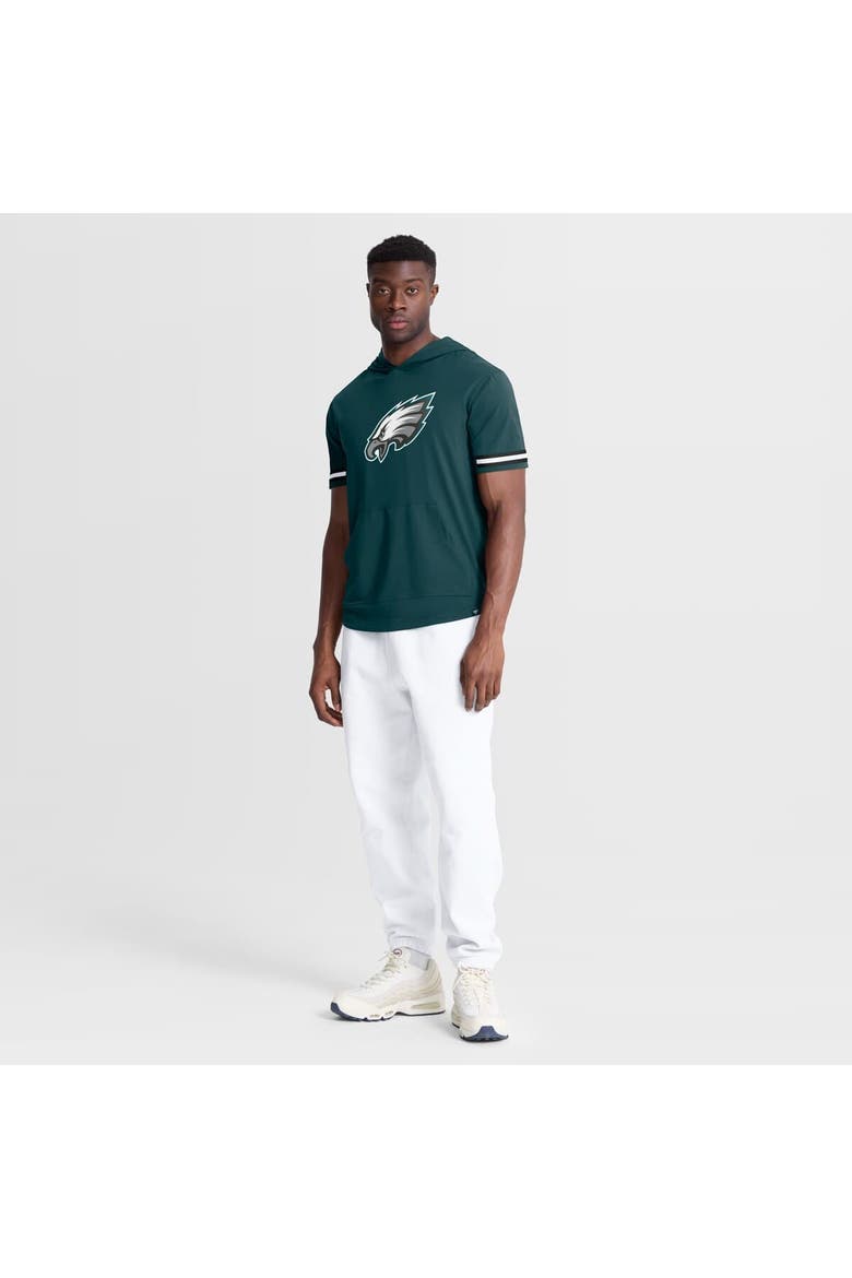 Men's Fanatics Midnight Green Philadelphia Eagles Optimal Play Short Sleeve Hooded T-Shirt, Alternate, color, Green