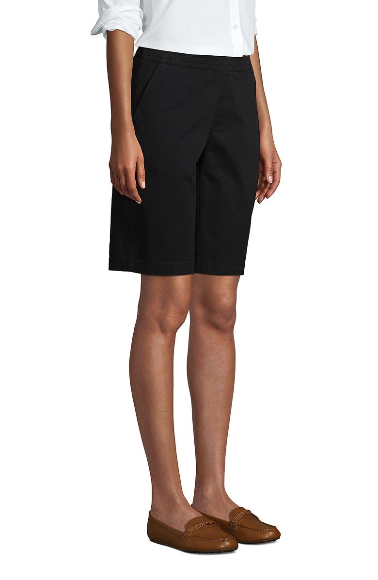 Lands' End Plus Size Mid Rise Elastic Waist Pull On 12" Chino Bermuda Shorts, Alternate, color, 