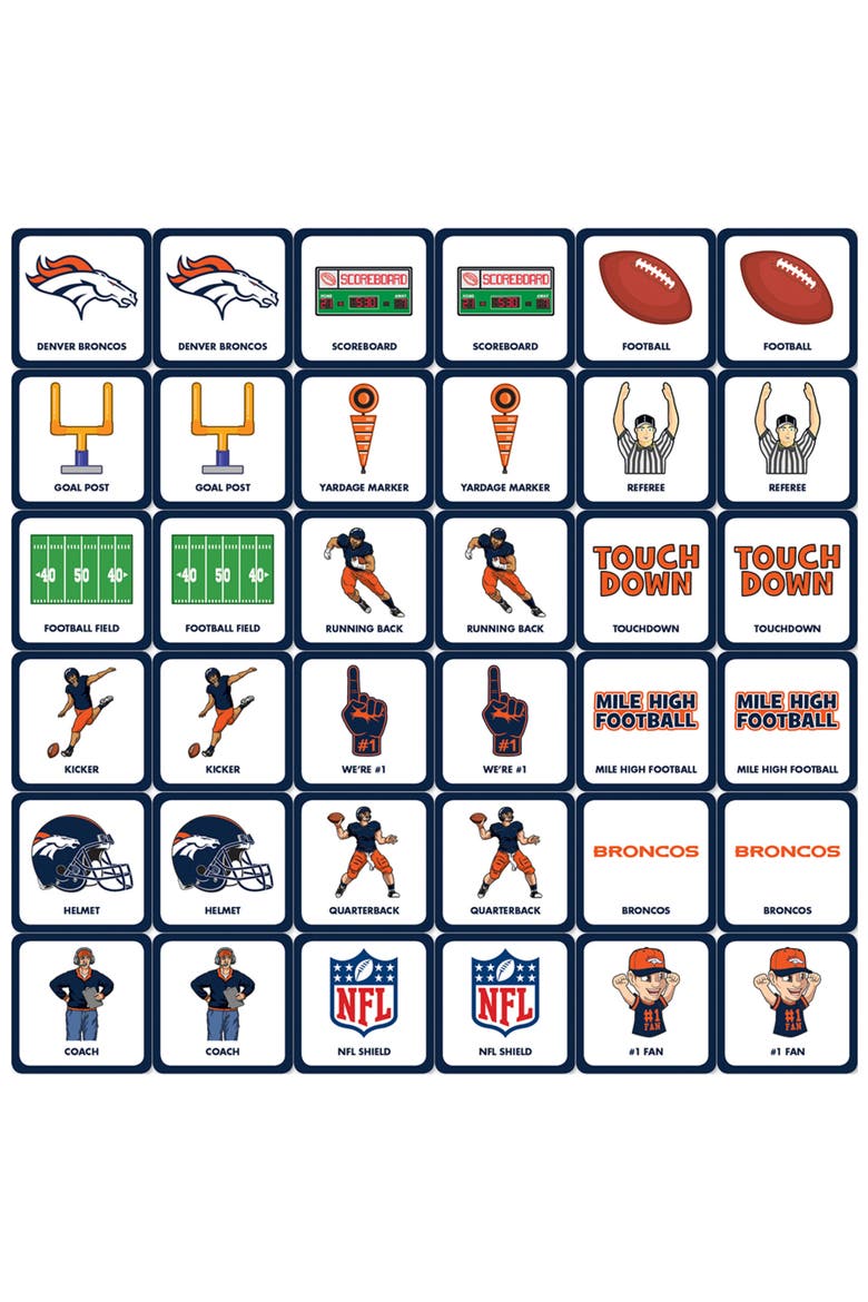 Denver Broncos Matching Game, Alternate, color, Multicolor