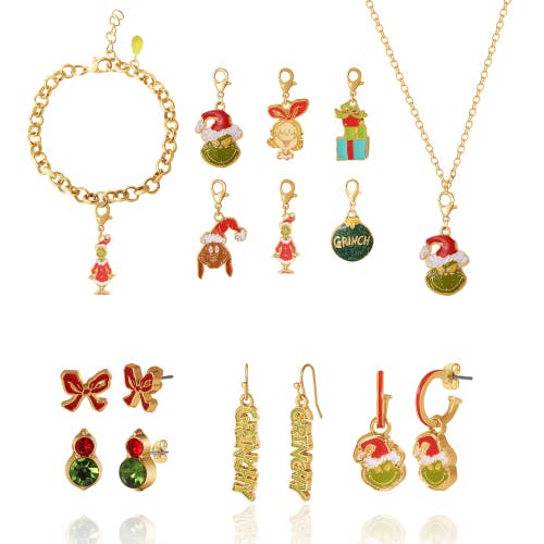 Grinch 12-piece  Jewelry Set With Earrings And Chains
