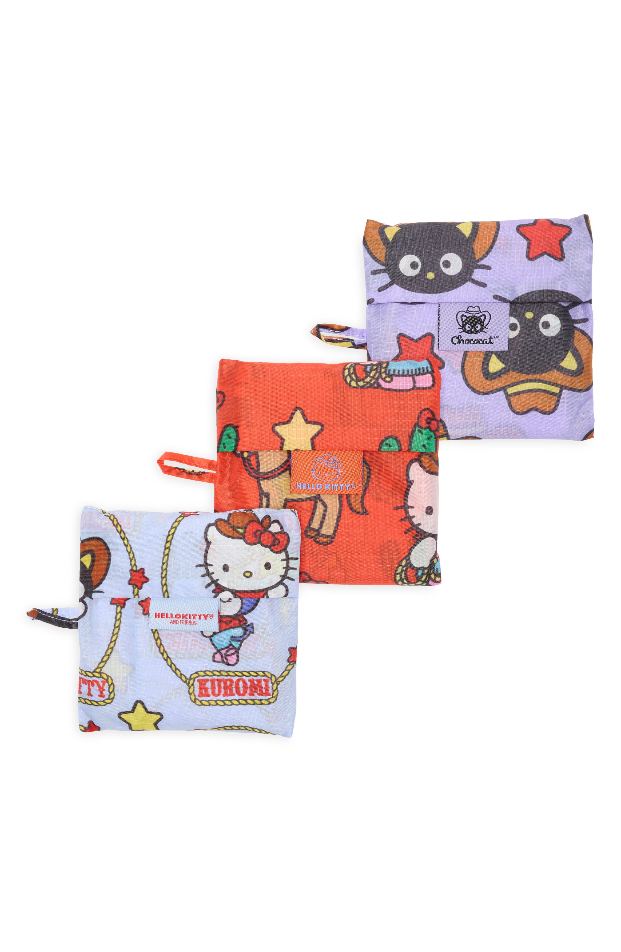 Standard Baggu Set of 3 Reusable Totes, Alternate, color, HELLO KITTY FRIENDS WESTERN